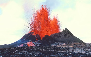 Picture of Kilauea Volcano Eruption at Pu'u 'O'o, in Volcanoes National Park, Volcano, Big Island, Hawaii
